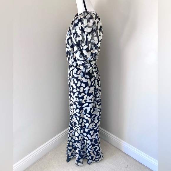 NWT Eloquii Chiffon Ruched Maxi Dress Size 18 - Picture 9 of 11